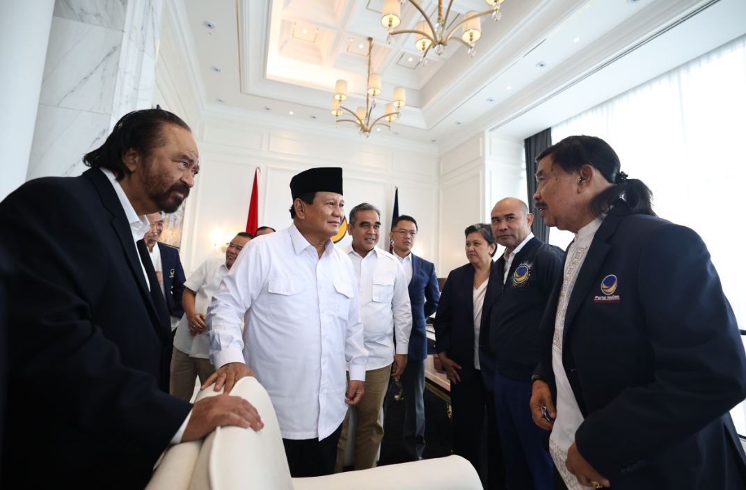 Prabowo Subianto Berjumpa dengan Surya Paloh di Gedung NasDem: Saya Hadir untuk Memberikan Penghormatan