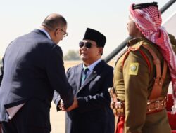 Prabowo Subianto greeted by high-ranking officials and honor guard upon arrival in Jordan