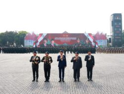 Jokowi and Prabowo Subianto Inspect Troops Together at Presidential Inauguration Security Ceremony in Pindad Jeep